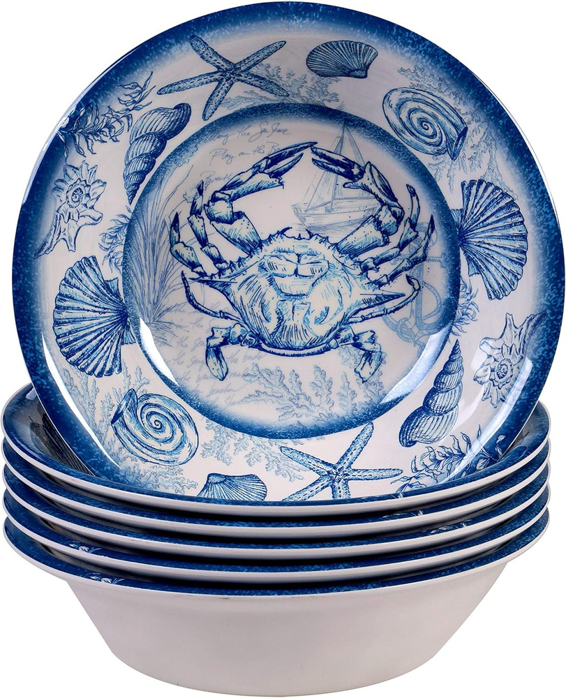 Oceanic 12 Piece Melamine Dinnerware Set, Service for 4, Multi Colored