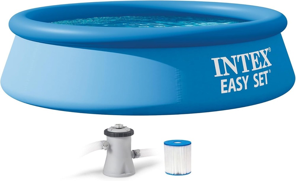 Easy Set 8Ft Round Pool With Filter Pump Summer Fun Inflatable 24In Deep