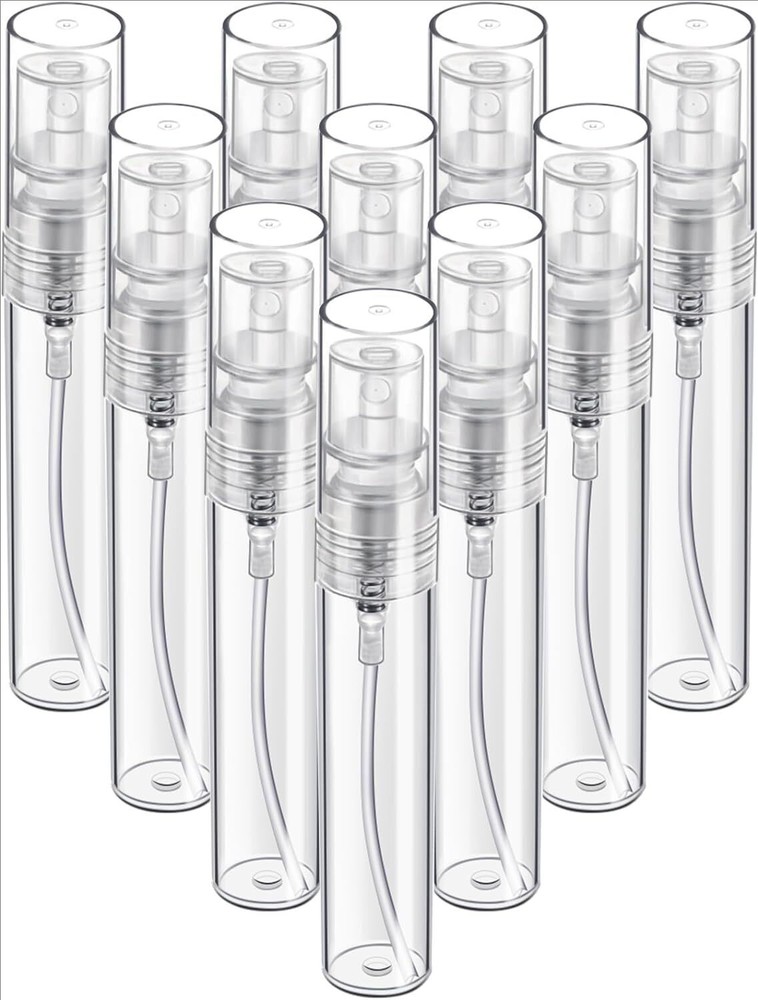 50Pcs 5ml Spray Bottle Plastic Transparent Perfume Empty