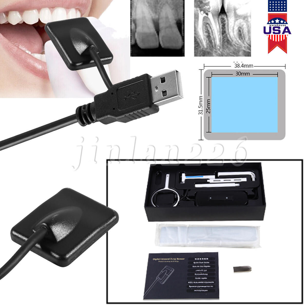 Intra Oral Rayos X Dental ray Sensor With SoftwareImage Sensor Size 2
