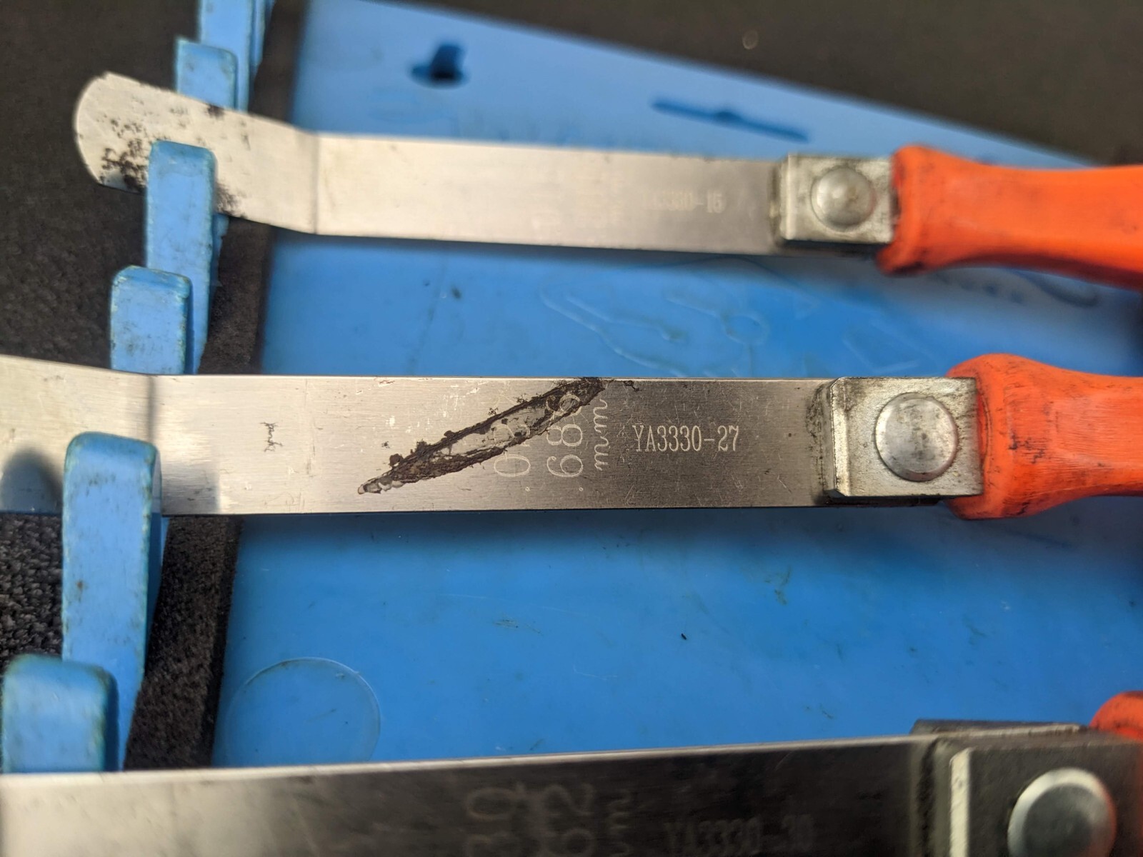 #bk608 Snap-On Tools Orange E-Z Grip Feeler Gauges from FB333O Set