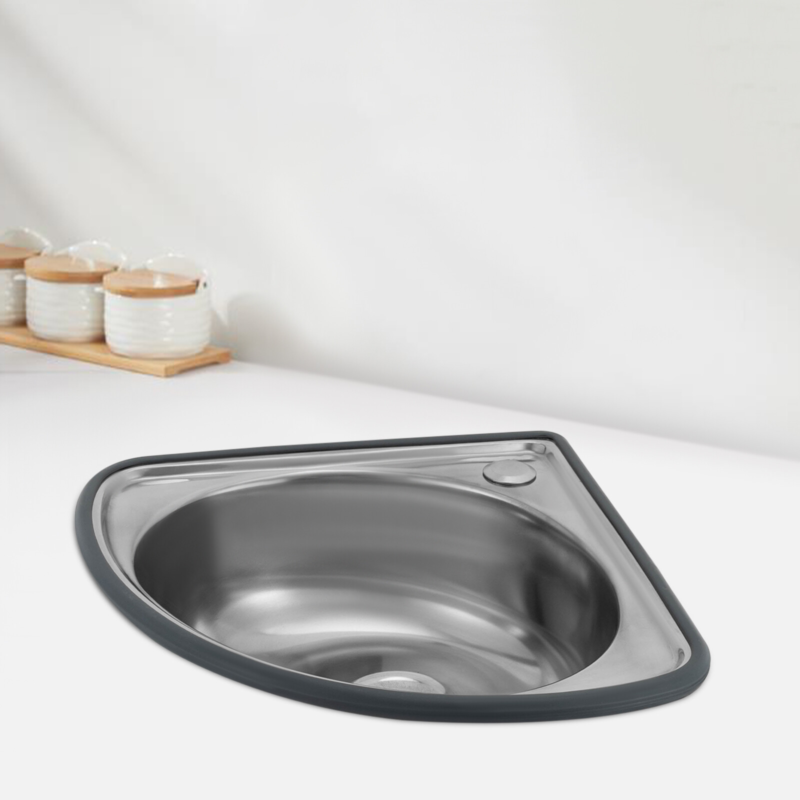 Corner Narrow Sink Stainless Steel Bar Sink RV Triangle Kitchen Bathroom Sink