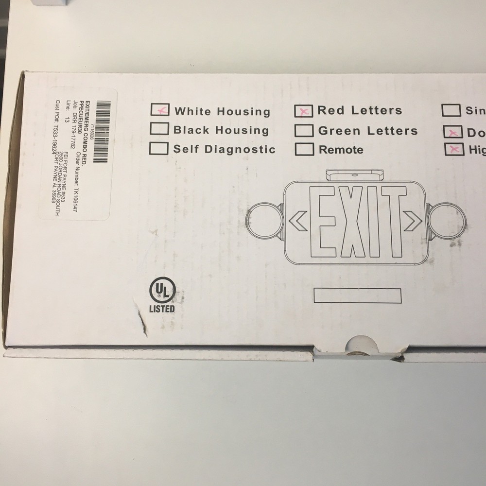 Progress Commercial Lighting PECUE-UR-30 LED Exit Combo Red DOUBLE SIDED