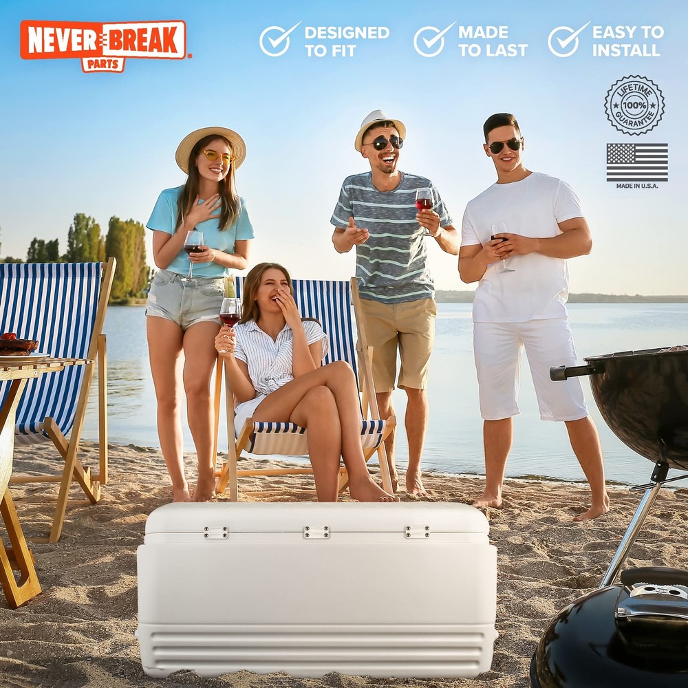 NeverBreak Parts - Igloo Cooler Replacement - Large White Kit (3