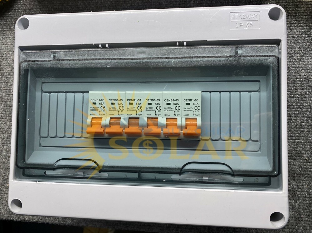 6 string solar combiner DC1000V Rainproof with 63a breakers