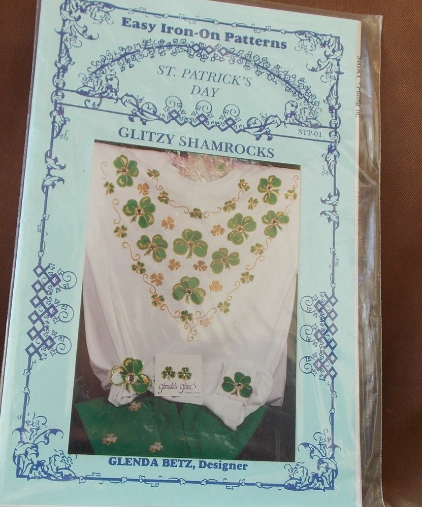 Glitzy Shamrocks Iron on Patterns