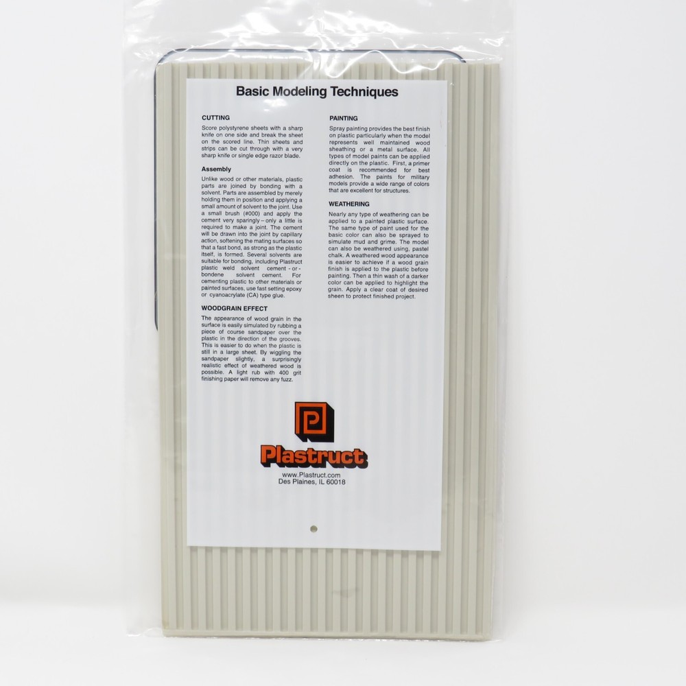 Plastruct 91521 Corrugated Siding Material Patterned Sheets G Scale 1:24