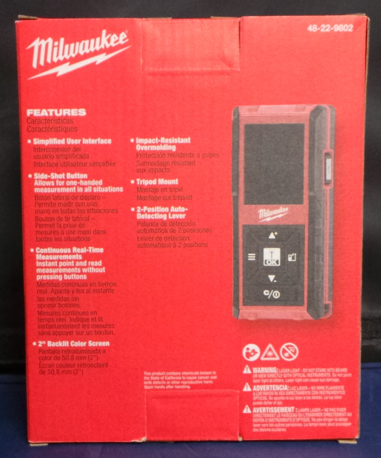 Milwaukee 48-22-9802 150 ft. Backlit Digital Laser Distance Meter Red BRAND NEW