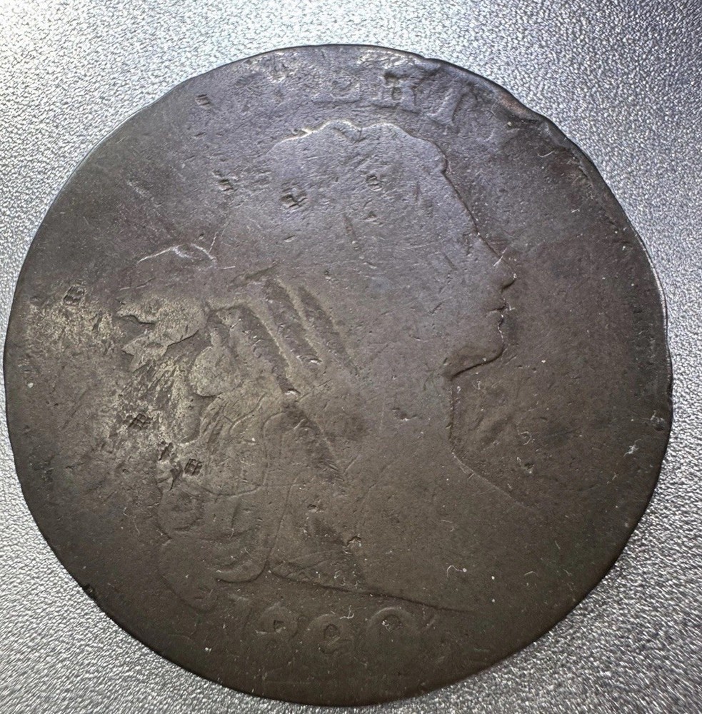 1800/79 Draped Bust Large Cent Overdate US Penny