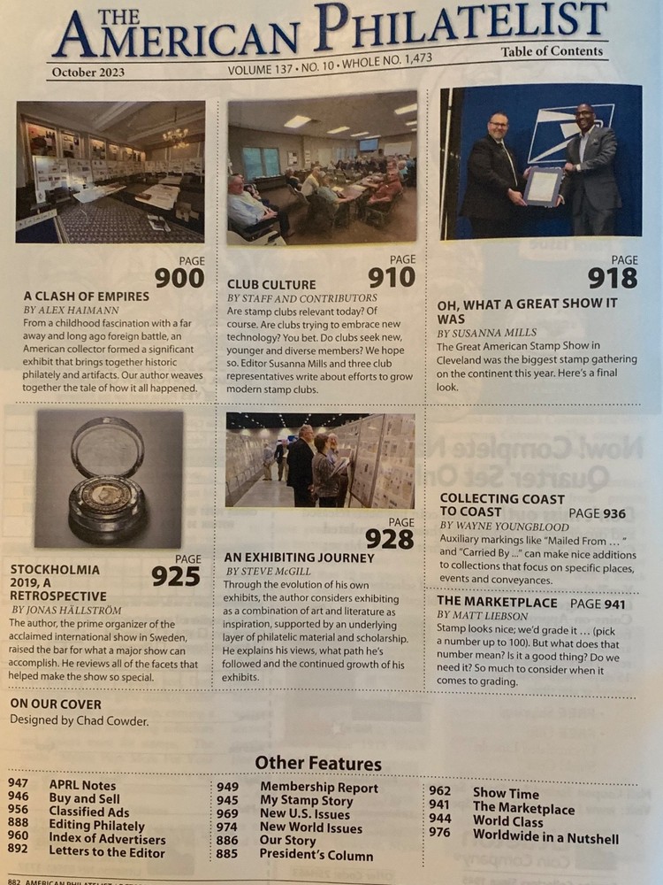 American Philatelist Magazine 2023, October