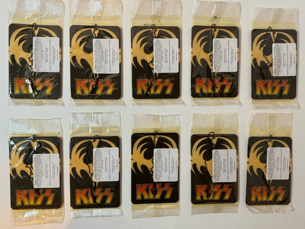 Box Of Hundreds Of KISS Vintage 2006 Automobile Air Fresheners-NEW OLD STOCK