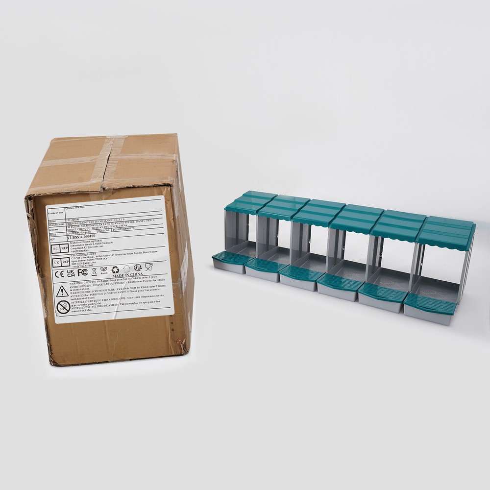 6 Compartments Chicken Laying Boxes with Egg Collection Nesting Boxes Green US