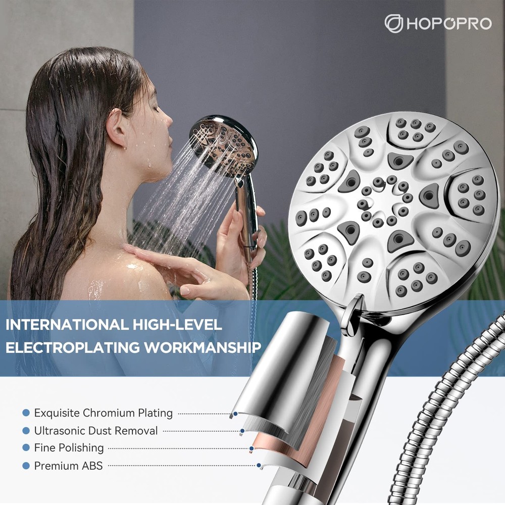 6-Mode High Pressure Handheld Shower Head Set, Consumer Reports Chrome