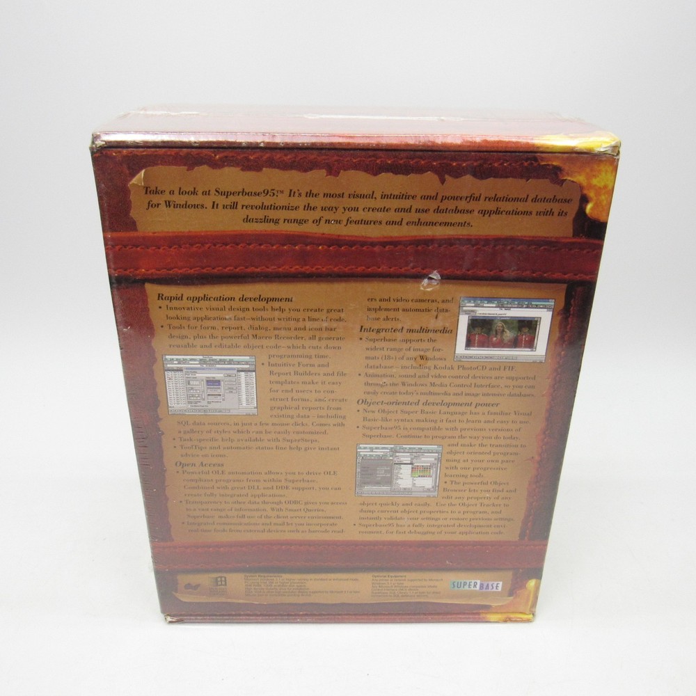 Superbase 95 Full 3.5” Windows PC Database Software Data Base Win 3.1 #300100
