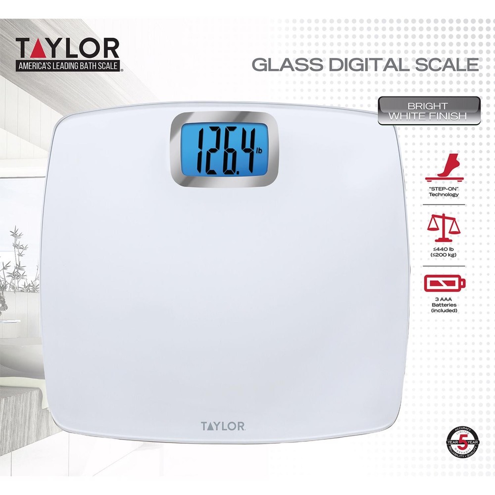Taylor 440 lb Digital Bathroom Scale White