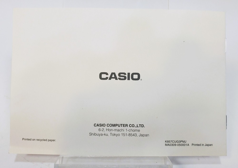 Casio Exilim EX-Z4U Basic Reference Manual
