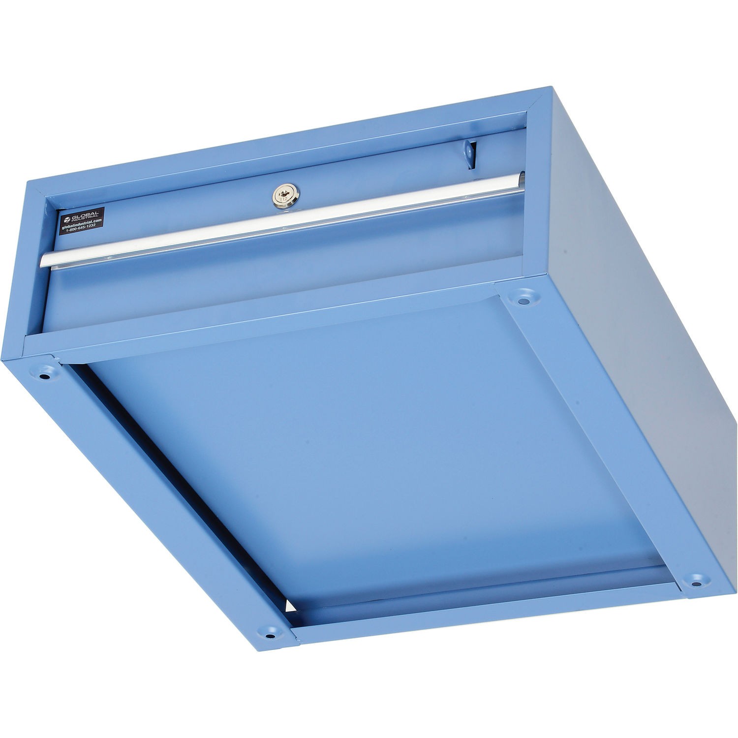 Global Industrial Steel Drawer W/ Cylinder Lock 17-1/4"W x 20"D Blue