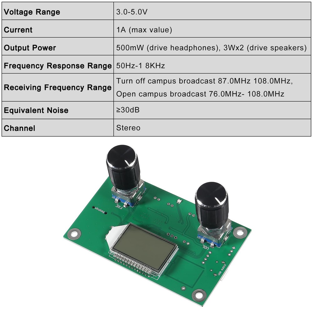 2 Pieces Digital FM Receiver Module Radio Receiver Module Digital Stereo Boar...