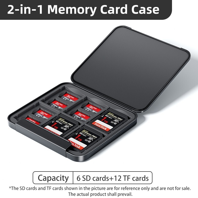 Waterproof & Shockproof Memory Card Case Holder, SD / MicroSD / TF Card Organize