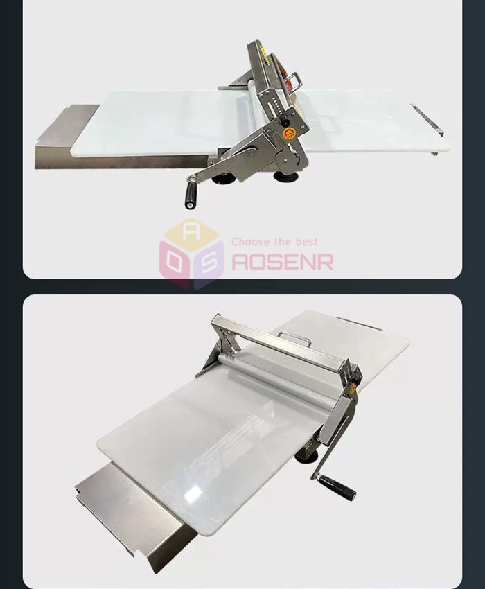 Desktop Folding Manual Puff Pastry Machine Hand-cranked Dough Sheeter