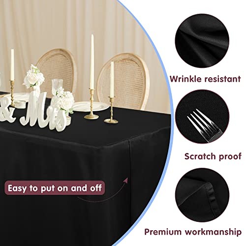 2 Pack Square Fitted Table Covers - 34 x 34 Inch - 34 Square| 2 Pack Black