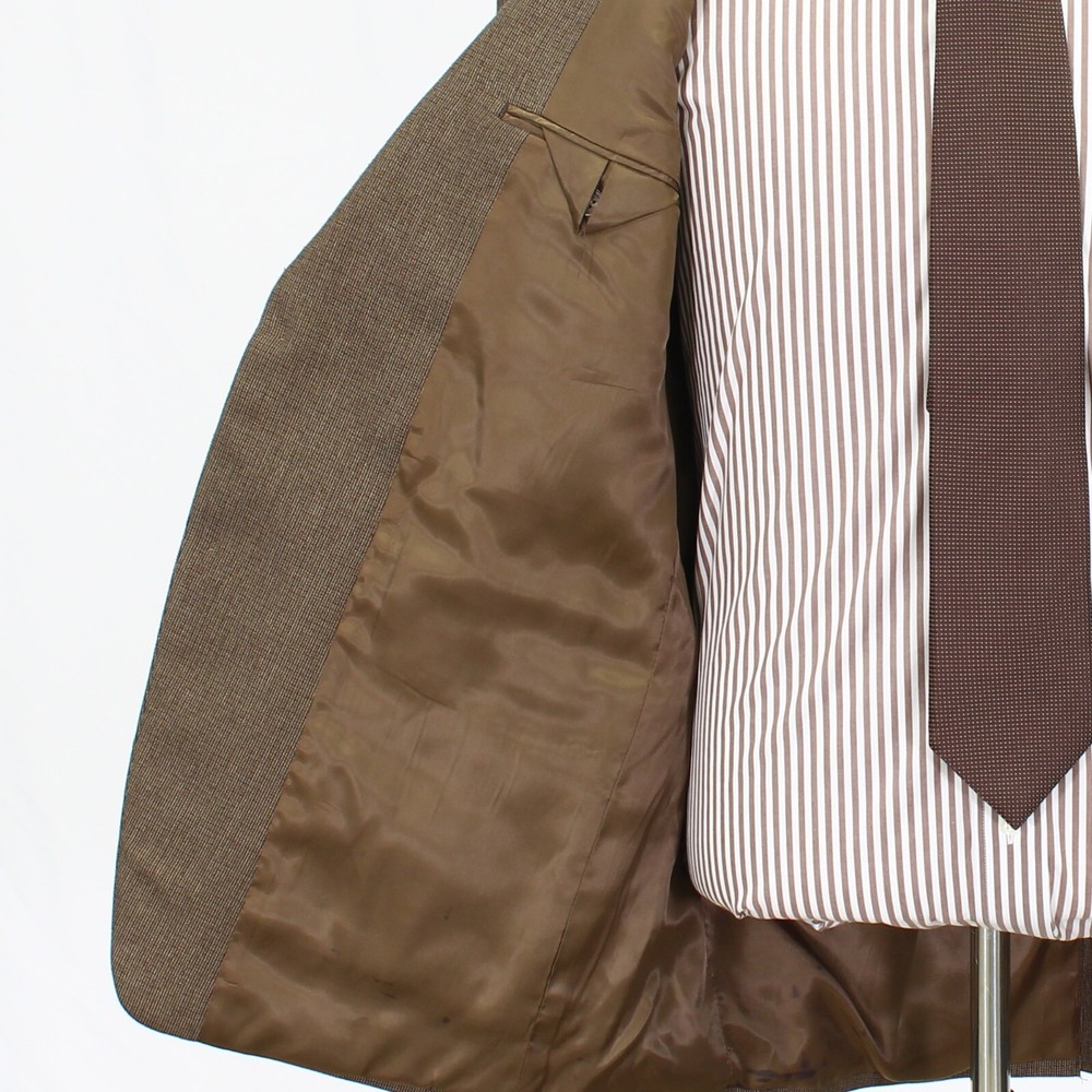 Chaps 42R Brown Sport Coat Blazer Jacket Solid 2B Polyester