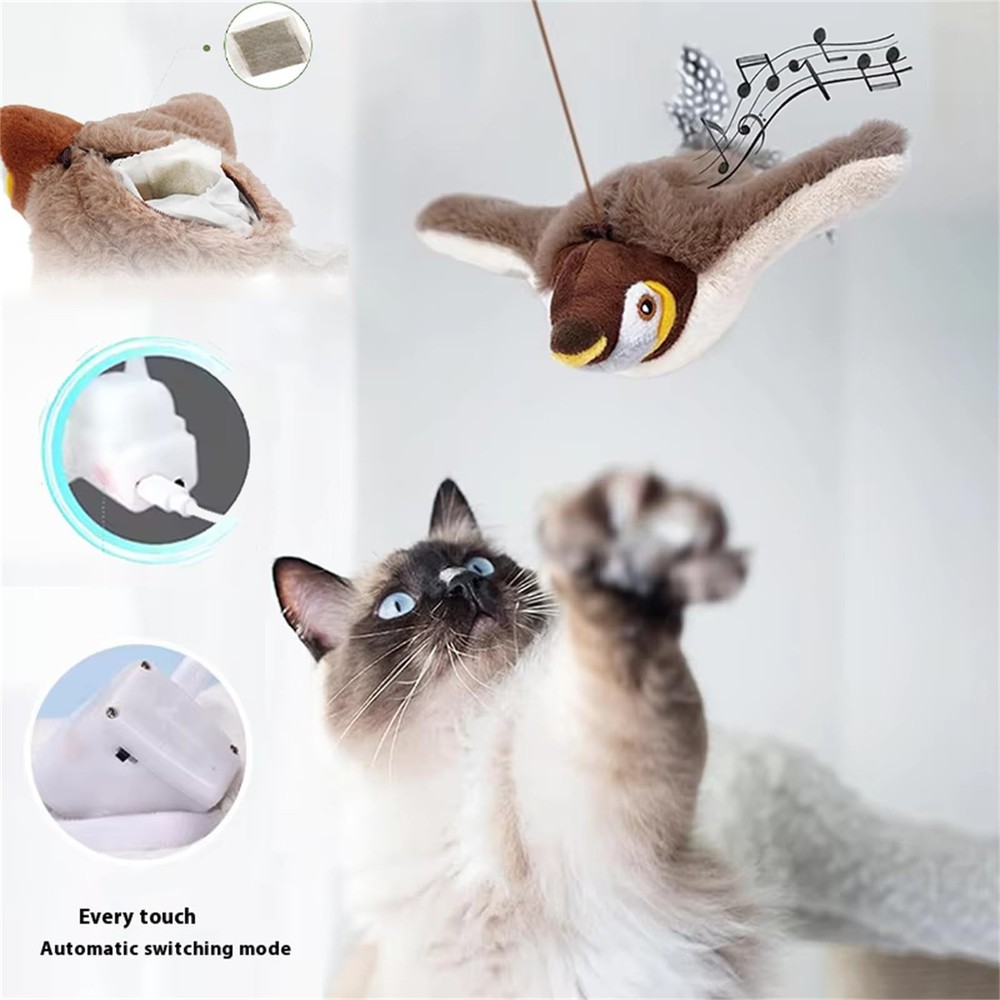 Cat Toy Flapping Bird, Interactive Flying Bird for Indoor
