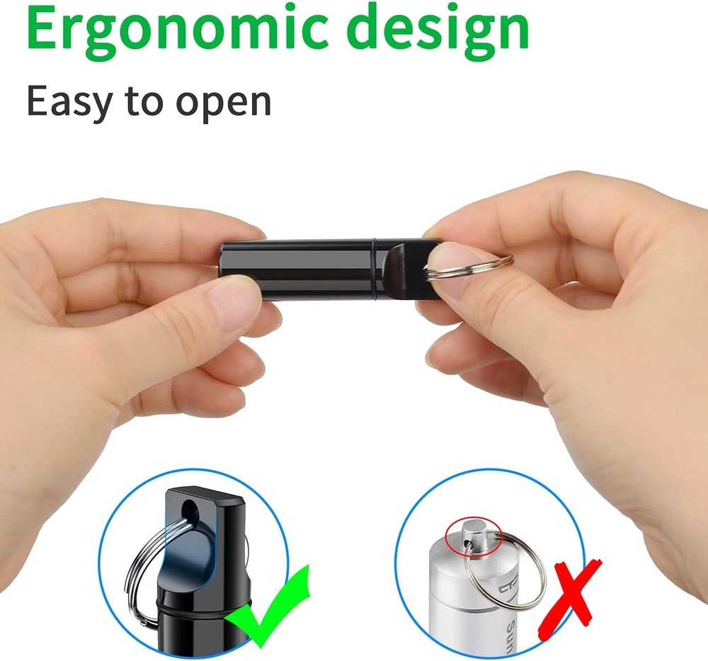 Multi-Functional Pill Organizer Keychain - Waterproof and Portable 3 Pack