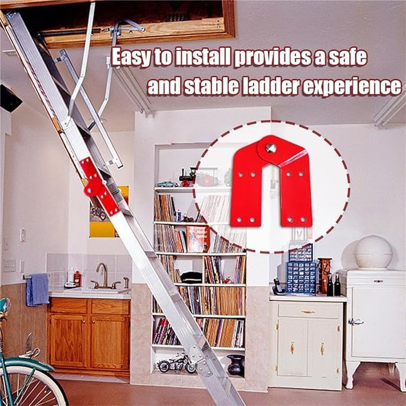 2Pcs Attic Ladder Hinge Pull Down Attic Stair Parts Replacement Kit Herringbo...