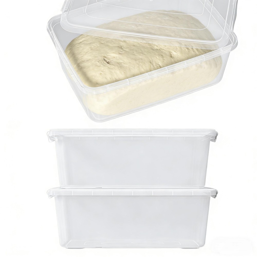 2-Pack Plastic Containers Box with Latching Lid, Stackable Nestable Storage B...