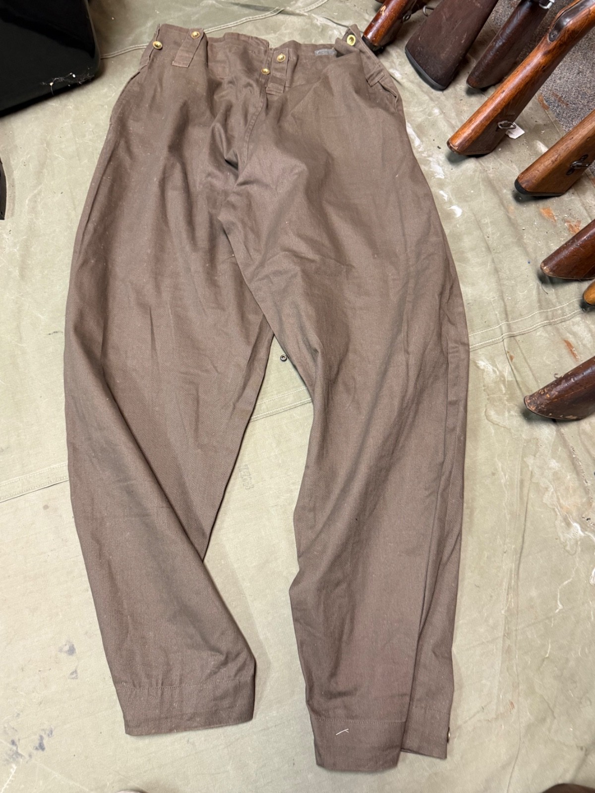 WWII BRITISH ARMY P1937 P37 SUMMER DENIM BATTLEDRESS FIELD TROUSERS-SIZE 2XL LG