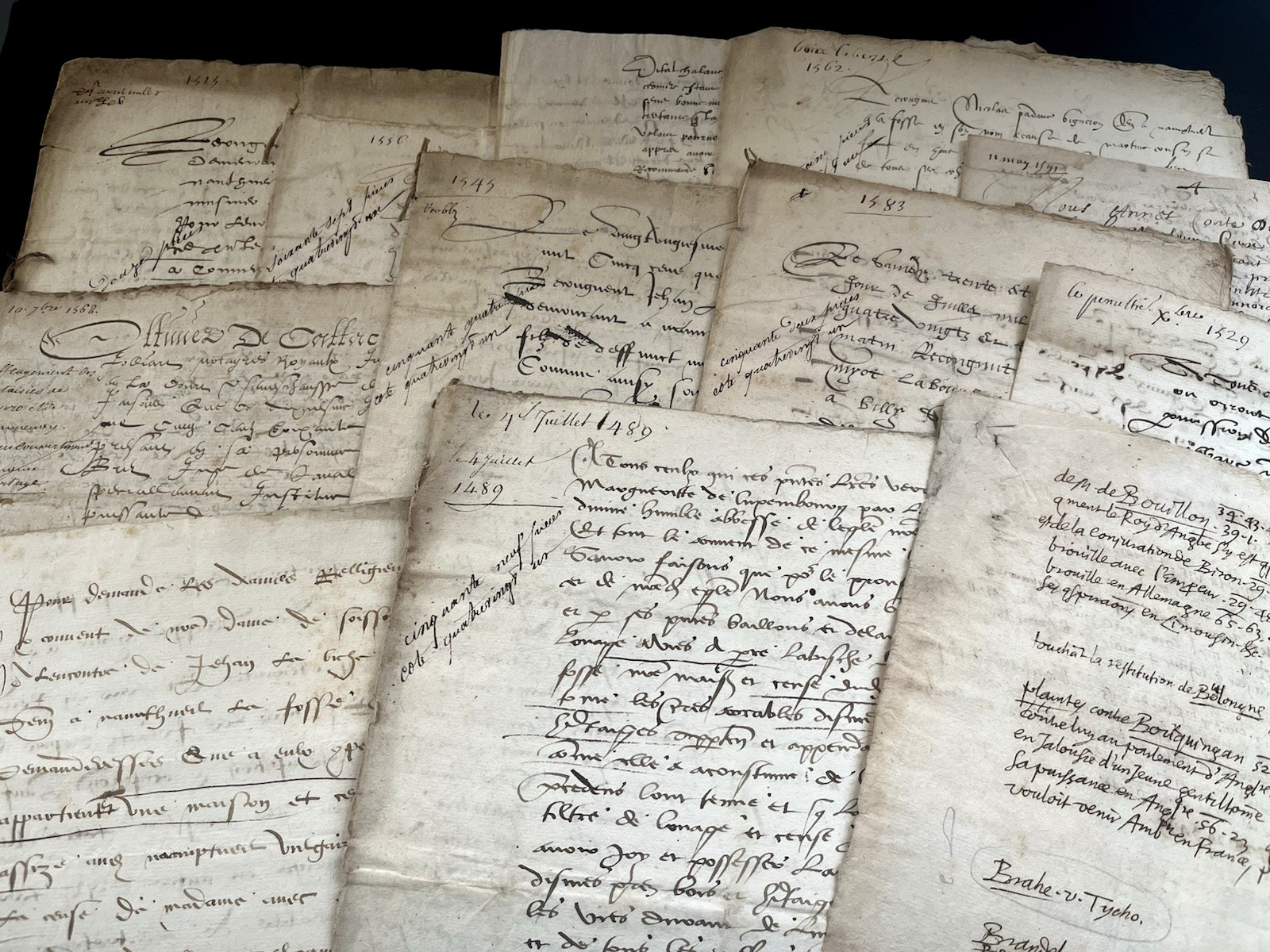 AUTHENTIC RENAISSANCE ERA WATERMARKED PAPER MANUSCRIPT  from 1500s