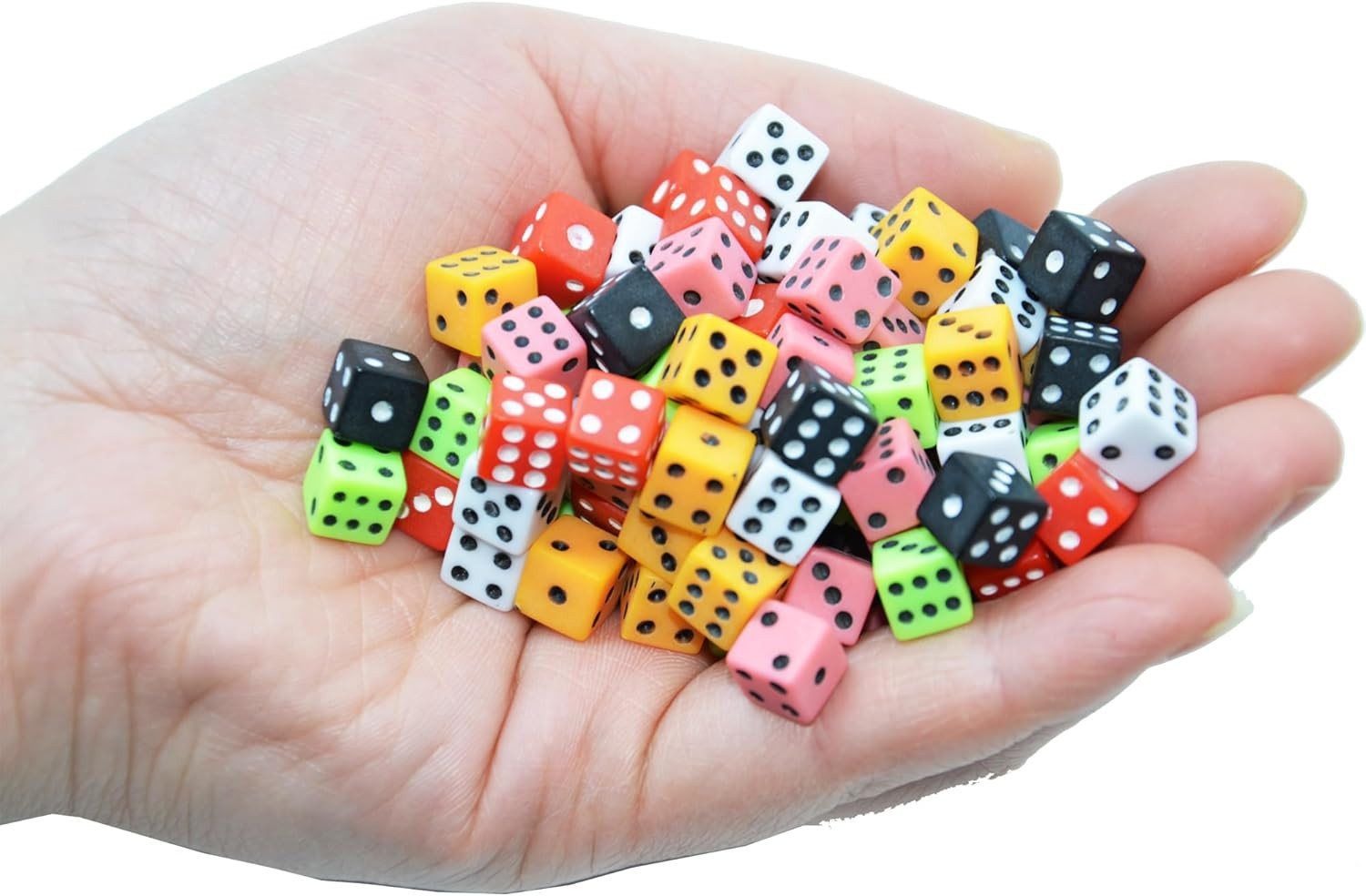 100 Assorted D6 Mini Tiny Dice Square Dot Game Dice Set