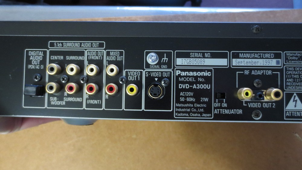 PANASONIC DVD-A300 Player CLASS AA DVD / CD PLAYER