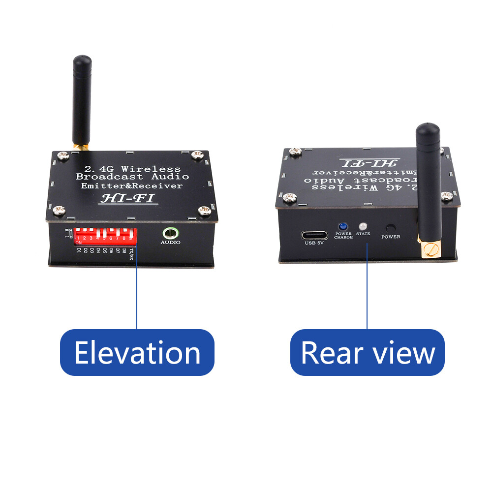 DC 3.5-5V 2.4G Wireless Audio Transceiver Transmitter Receiver with Type C