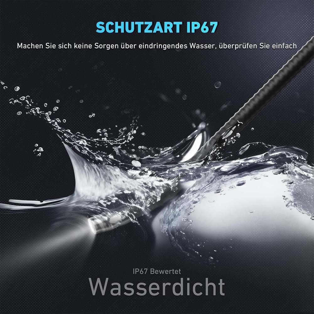 Articulating Borescope Endoscope Camera with Light, 210° Dual-Direction Snake...