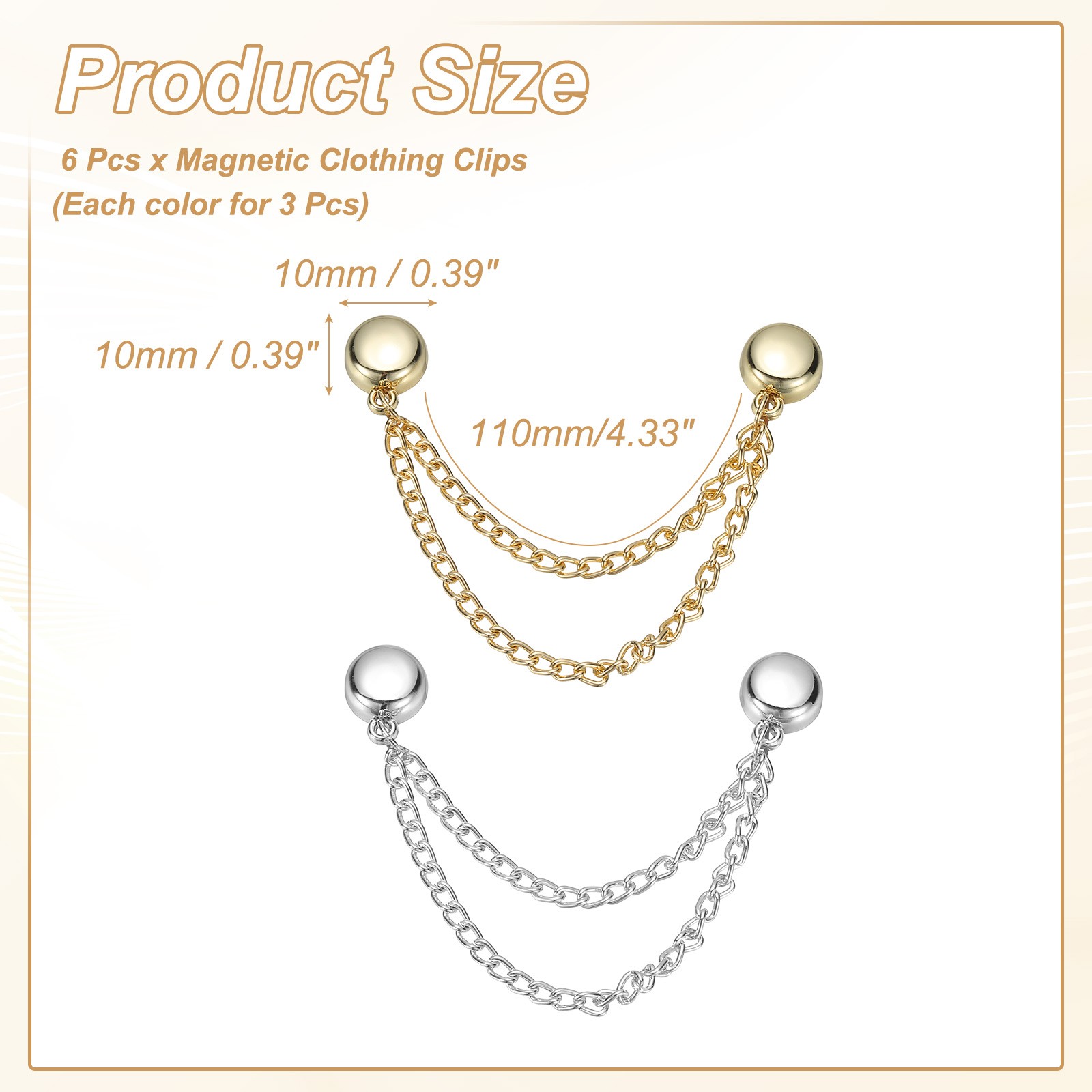 Metal Magnetic Clothing Clips, Magnetic Button Clips,Gold,Silver