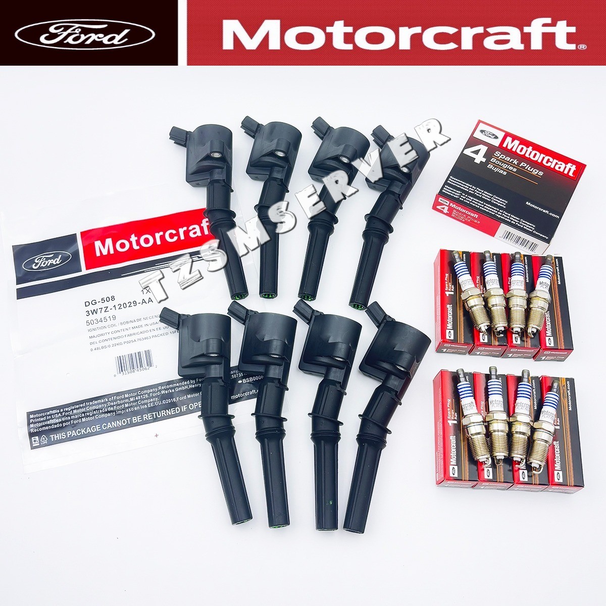 8Set OEM Motorcraft Ignition Coil DG508 &Spark Plug SP479 For Ford F150 4.6 5.4L