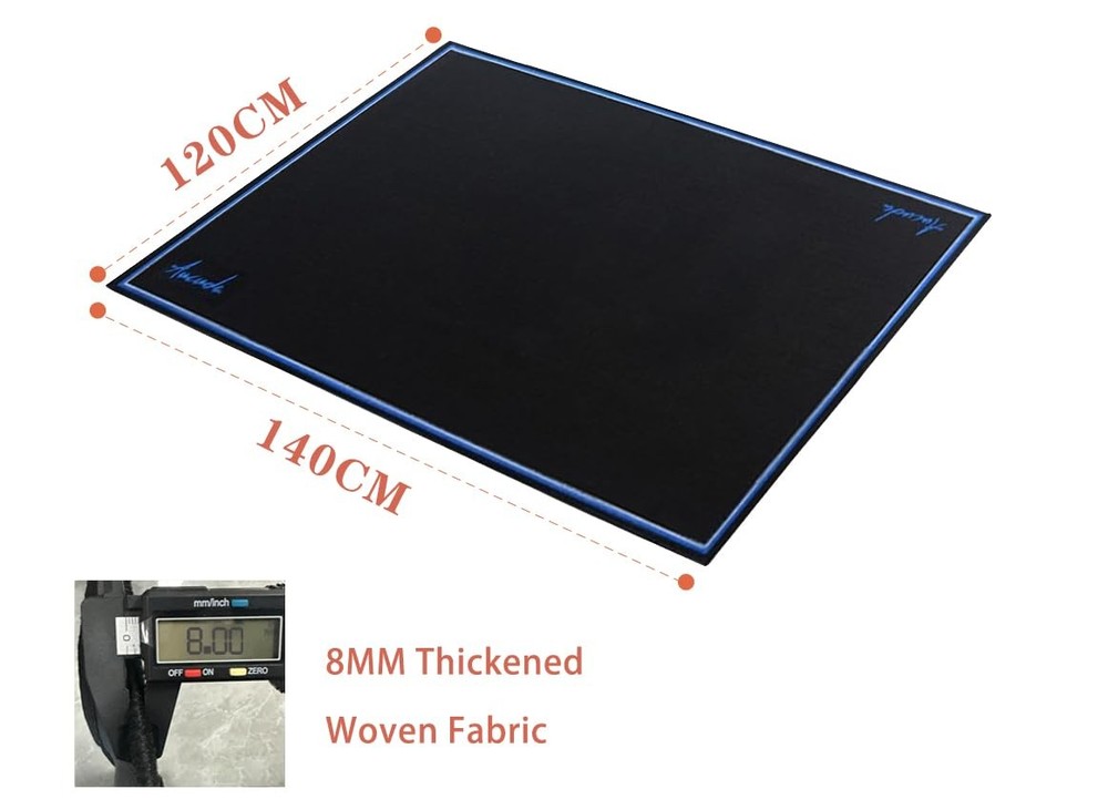 Aucuda Drum Rug 4x4ft Mat Outdoor, 4' x (Rectangular), Blue Borders