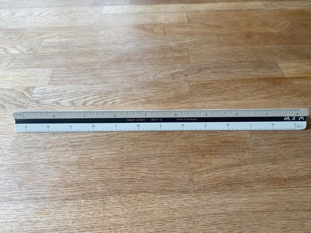 Faber Castell 883-G Vintage Triangular Ruler.Architect/Engineer/Draughtsman used