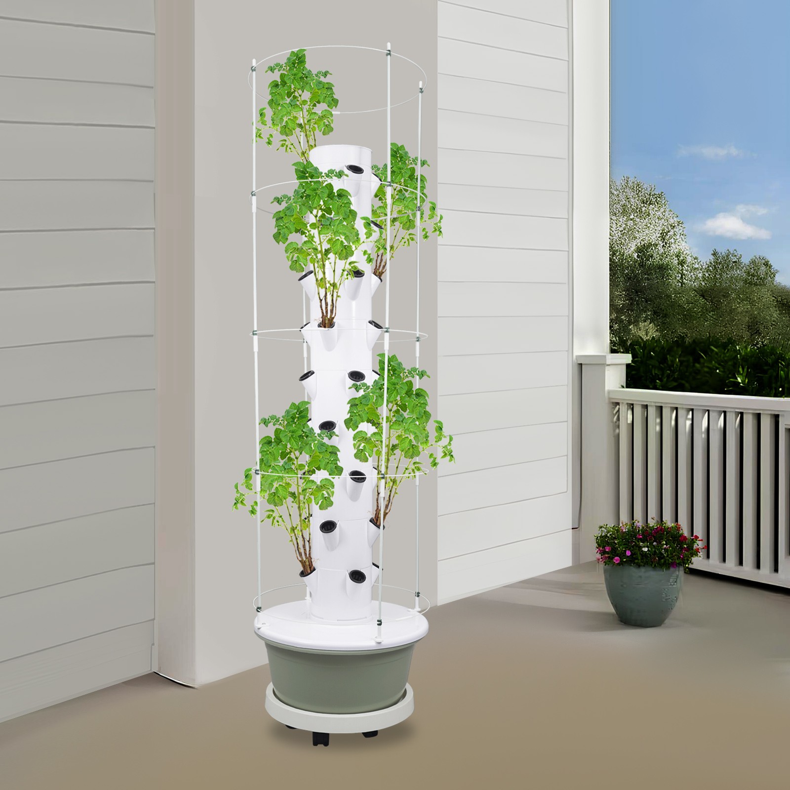 Vertical 36-Pots Hydroponics Tower Set Hydroponic Growing System Home Gardening
