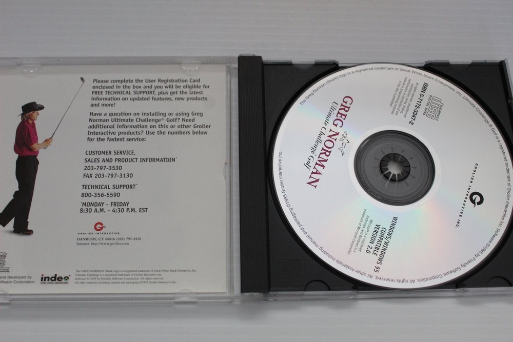 GREG NORMAN Ultimate Challenge Golf Software CD-ROM Windows 95 1995