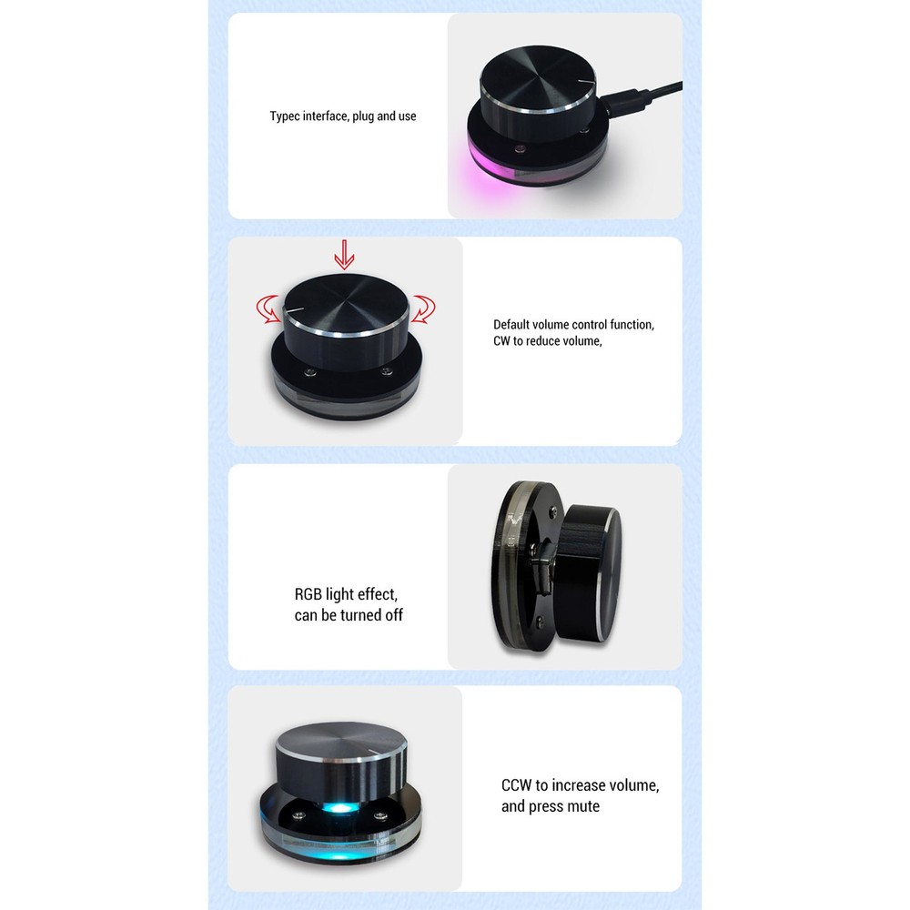 ·USB Volume Control Knob For Android System PC Multimedia Type C External Med