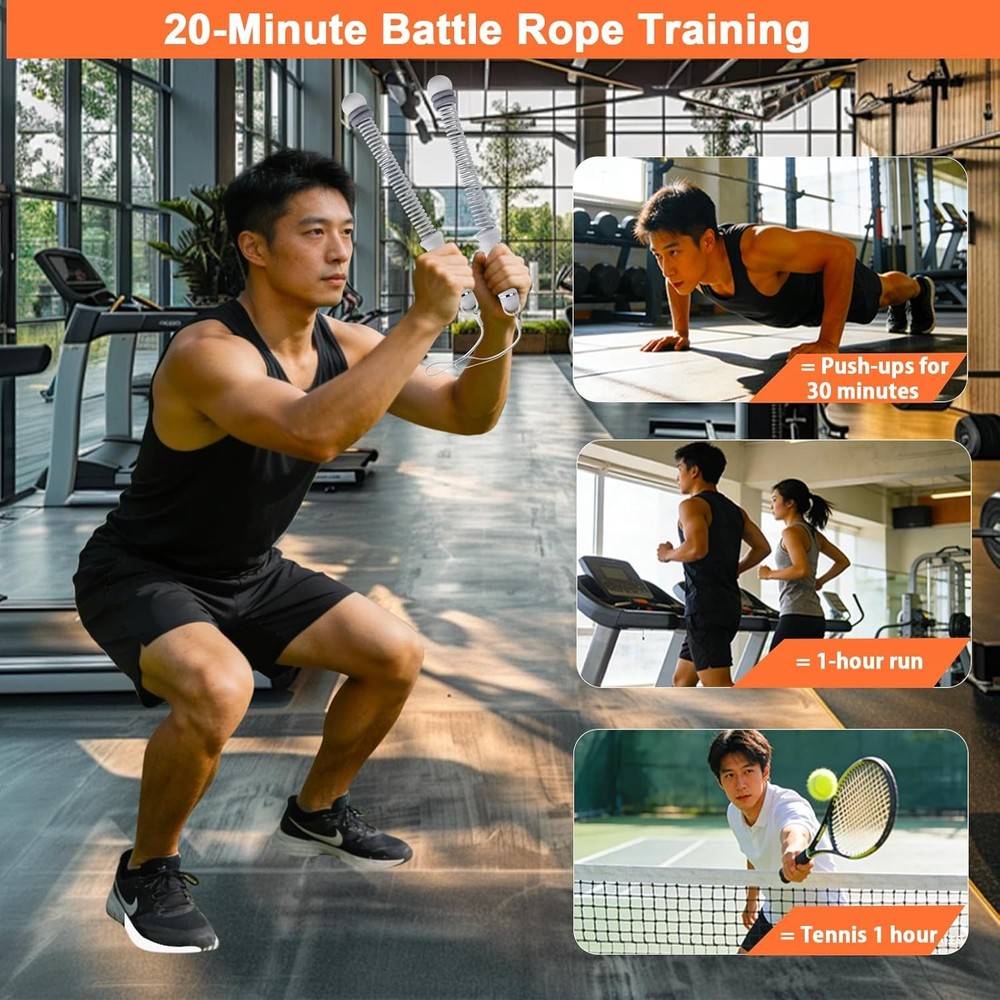 Ropeless Battle Ropes - Load-Adjustable, Slip-Resistant Design, Portable & Easy