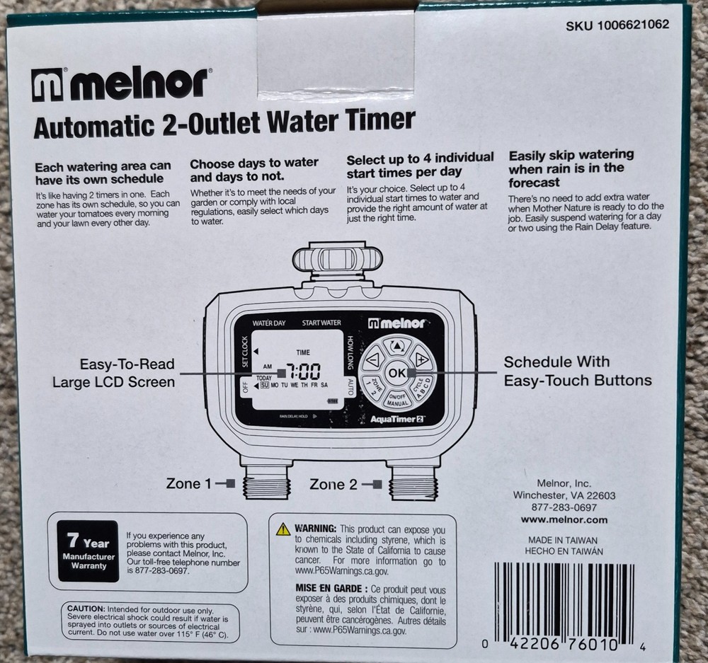 Melnor Automatic 2-outlet Water Timer