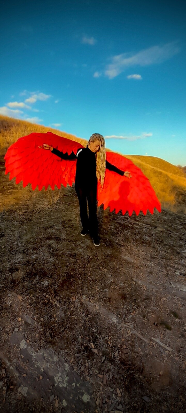 Red Angel Wings Costume Moveable Wings Red Adult Wings Cosplay Halloween Costume