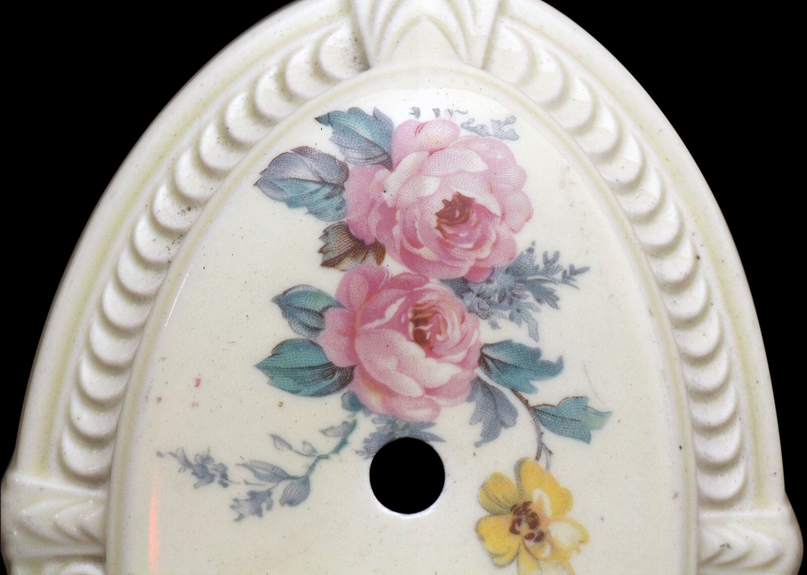 Pair of Traditional White Floral Porcelain Wall Sconces