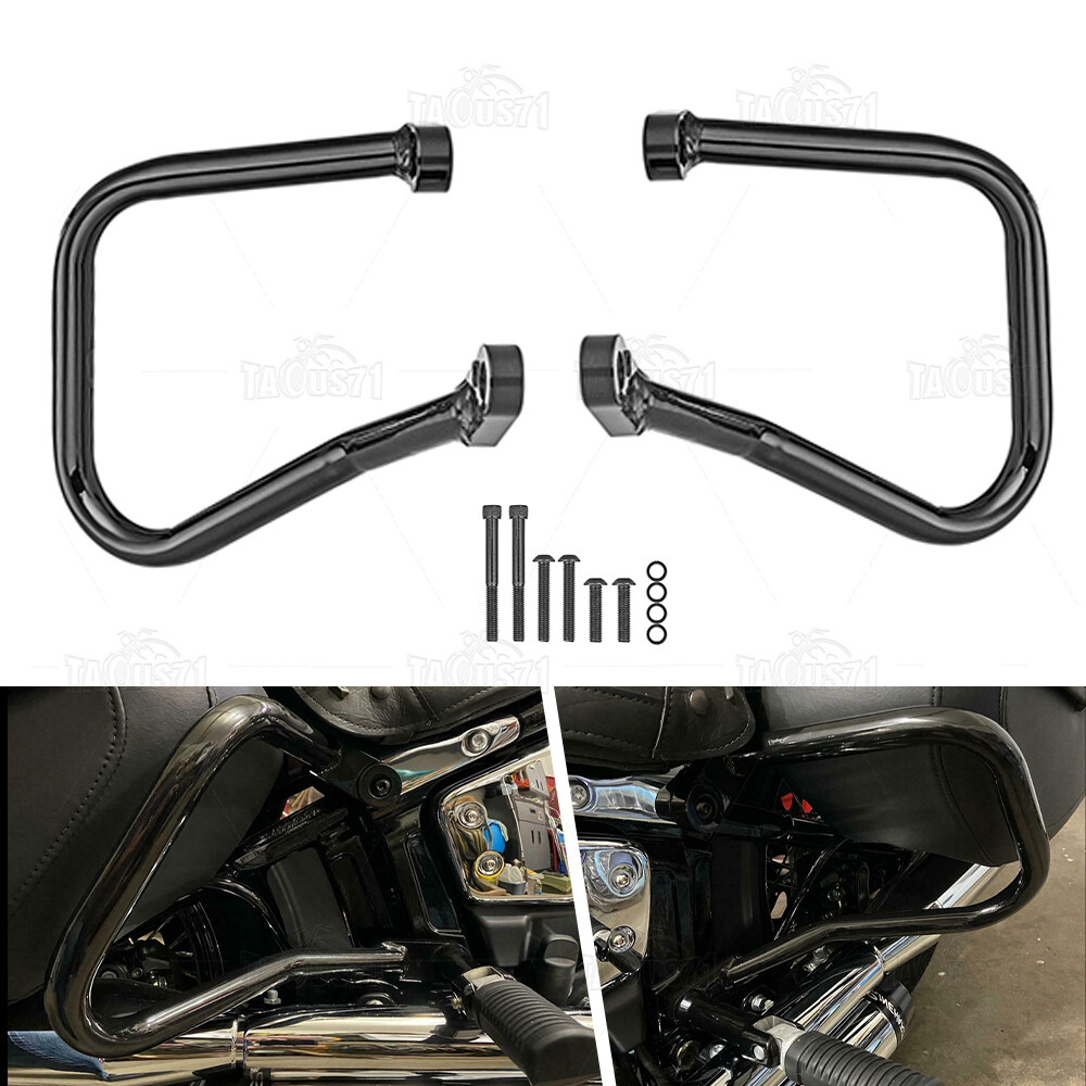 Front + Rear Engine Guard Crash Bar For 18-UP Harley Heritage Classic FLHC flhcs