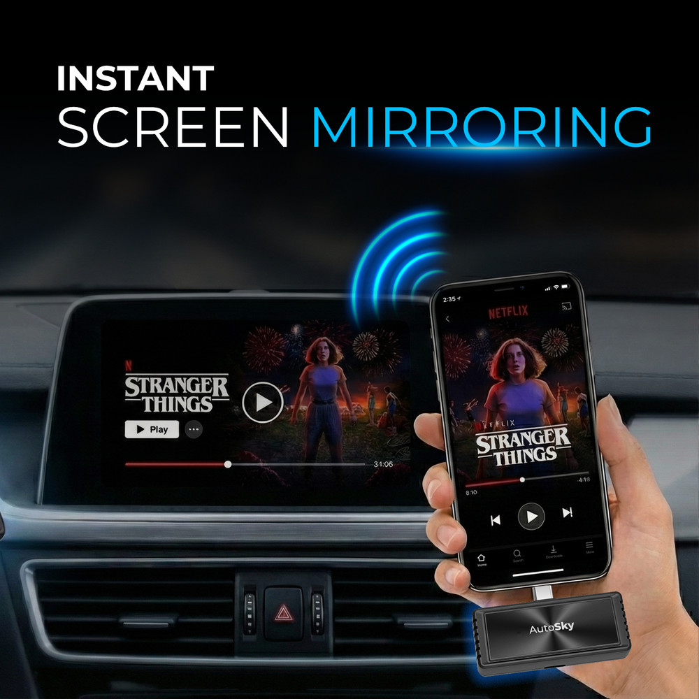 Wireless CarPlay Screen Mirroring Adapter | iPhone & Android