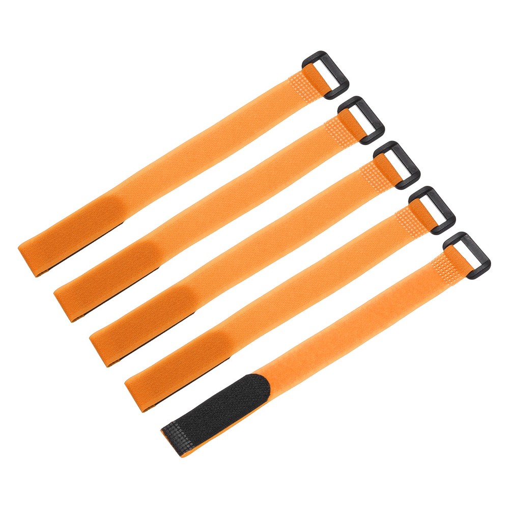 5 Pcs Battery Tie Down Straps, 0.8" x 10" Orange Nylon Hold Down Hook Loop Strap